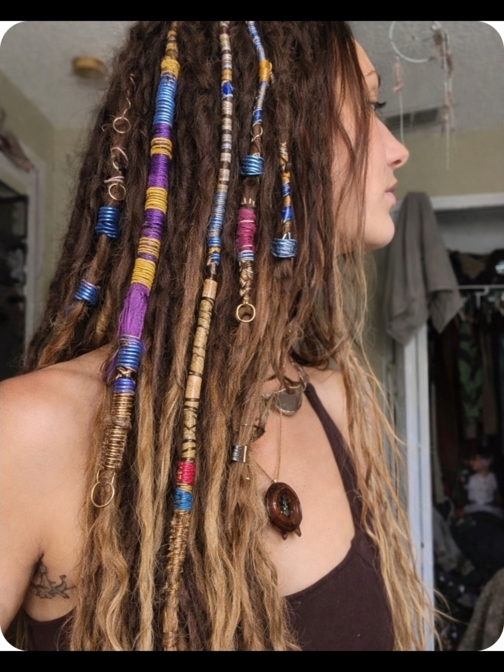 4/$15 Handwrap Colorful Dread Beads & Yarn Accents Kit For Festival or Hair Wrap